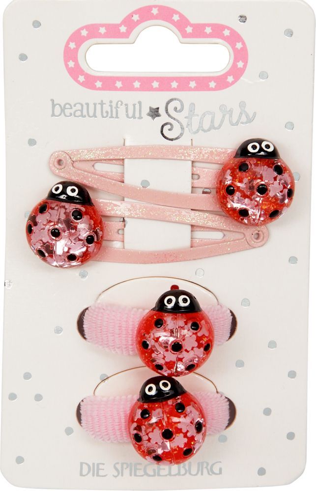 Haarclips & Haargummis Marienkäfer (verschiedene Designs, 1 Set)