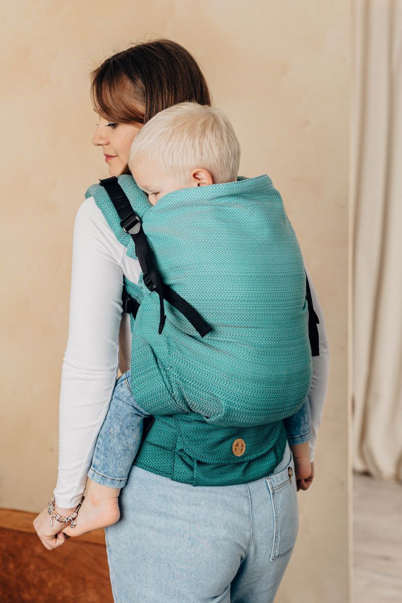 Lenny Lamb Preschool - little Herringbone ombre green - Kleinkindtrage
