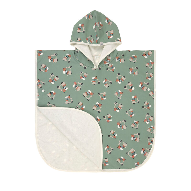 UV Badeponcho Kinder mit Scooter / Dog green - Lässig