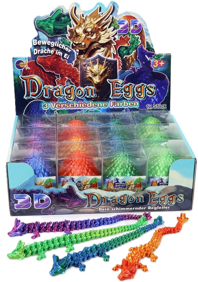 Dragon Eggs 3D Drachen Ei (verschiedene Designs, 1 Stück) - Fun Trading
