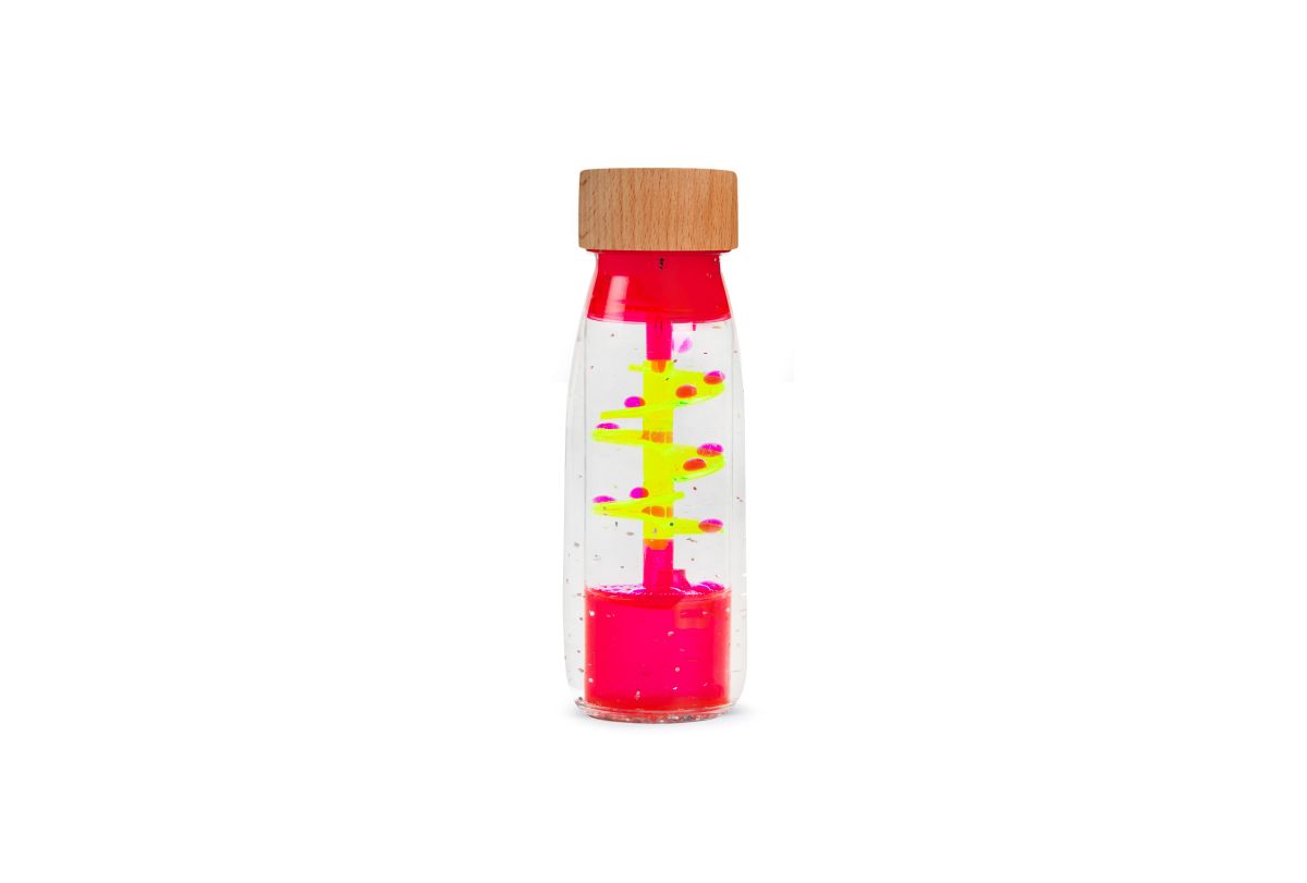 Sensorikflasche "Move" Spirale pink - Petit Boum