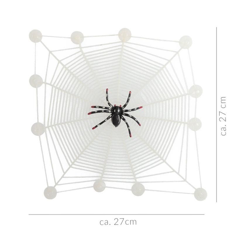 Spinnennetz Glow in the dark mit Spinne Halloween - Trendhaus