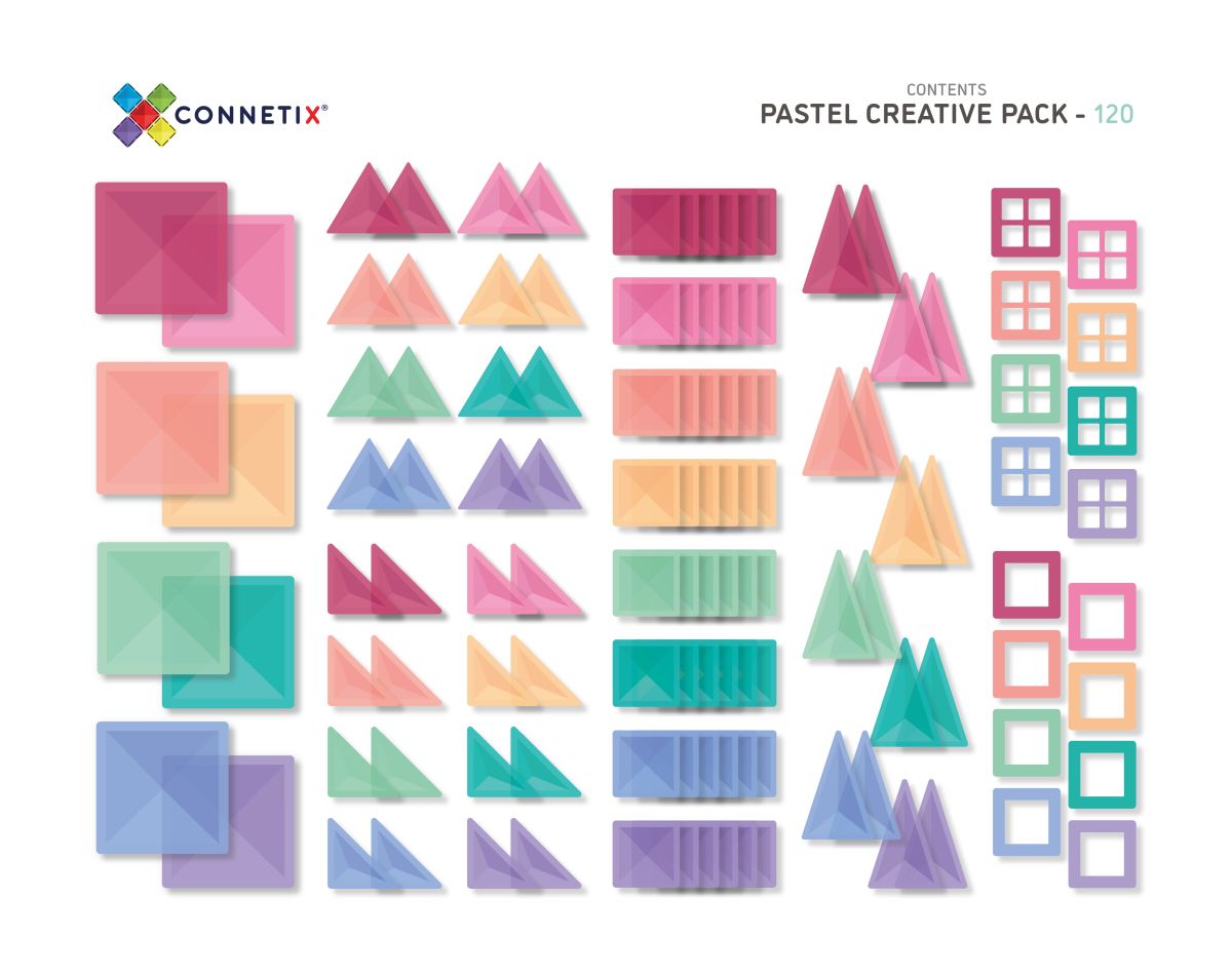 CONNETIX PASTEL Creative Pack Magnetbausteine 120-teilig
