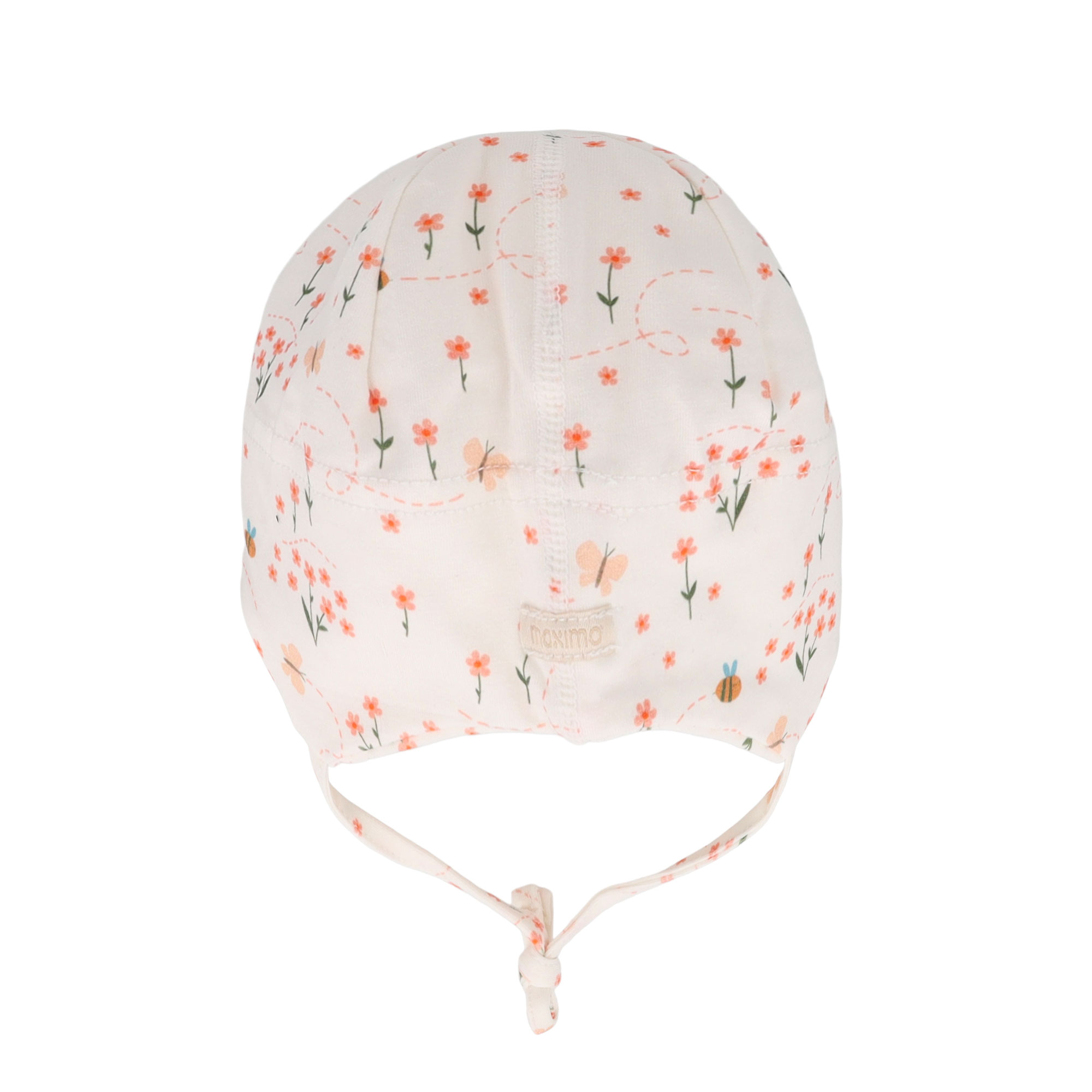 Newborn Mütze weiß Blumen Gr. 35