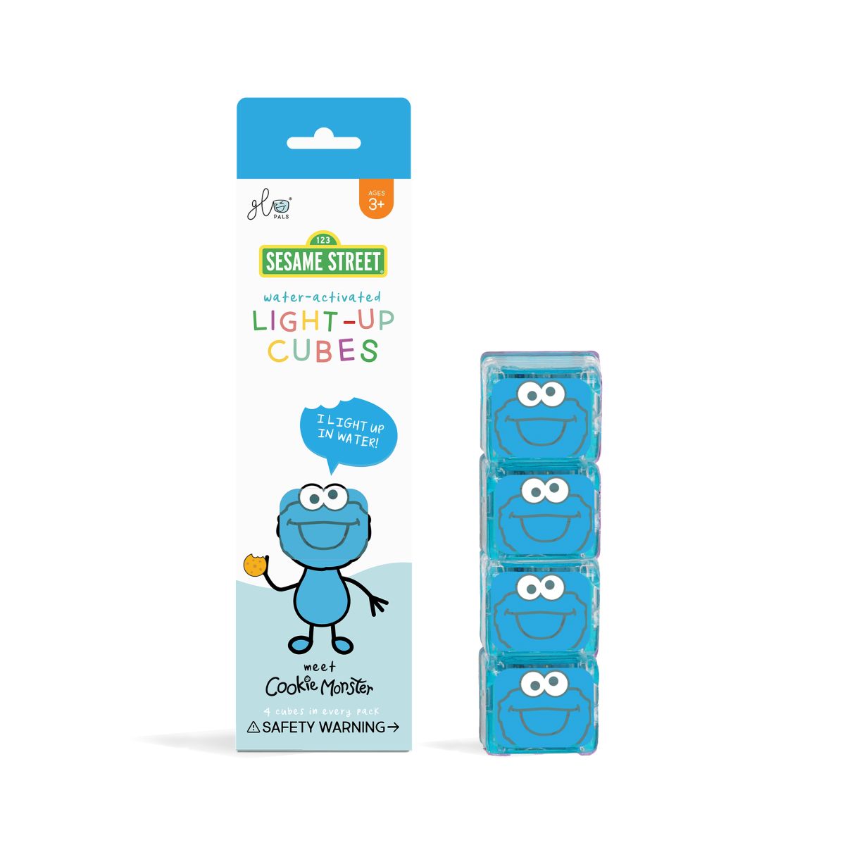 Glo Pals Leuchtende Badewürfel Krümelmonster (4er Set)