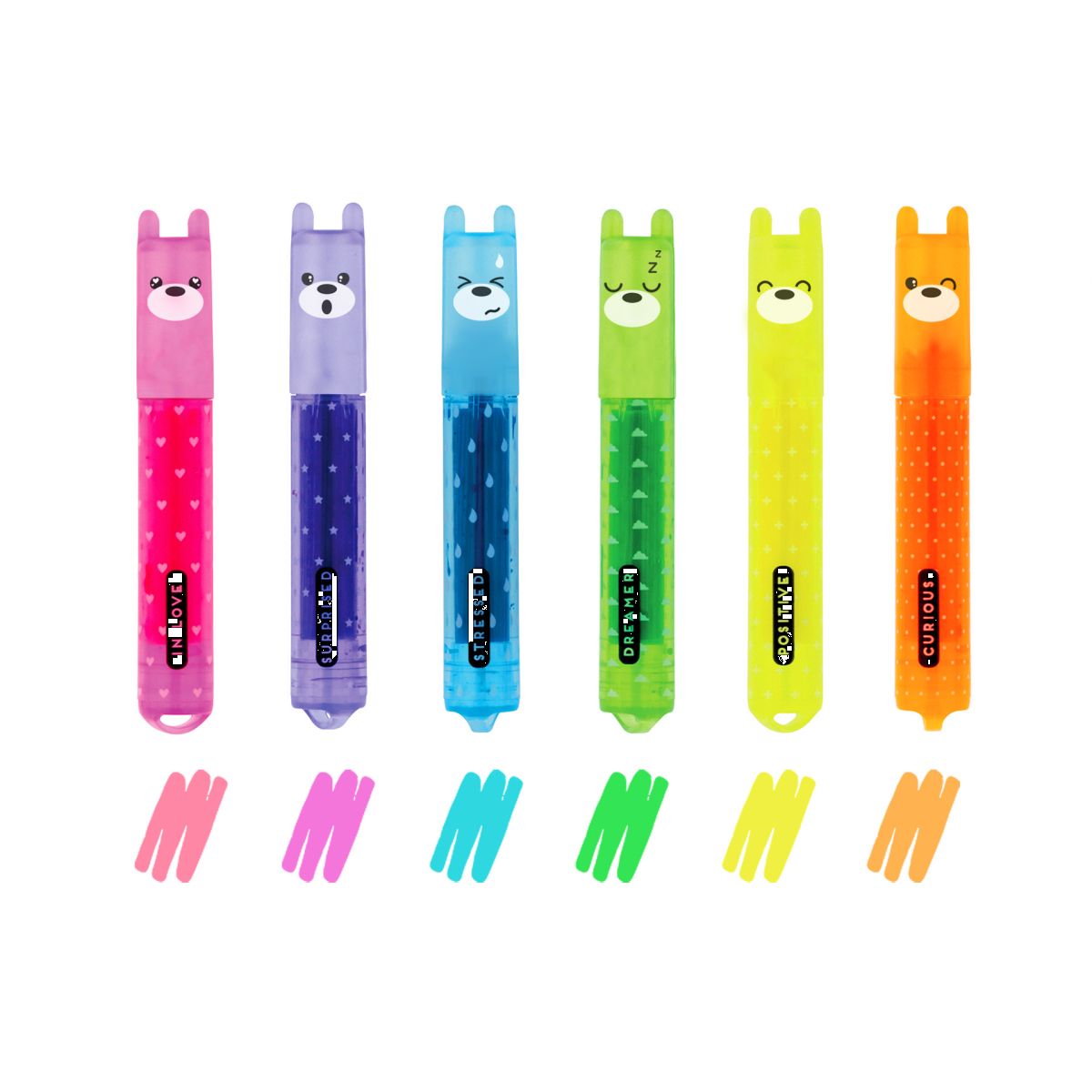 Teddy'S Mood - Set mit 6 Mini-Textmarkern - Legami