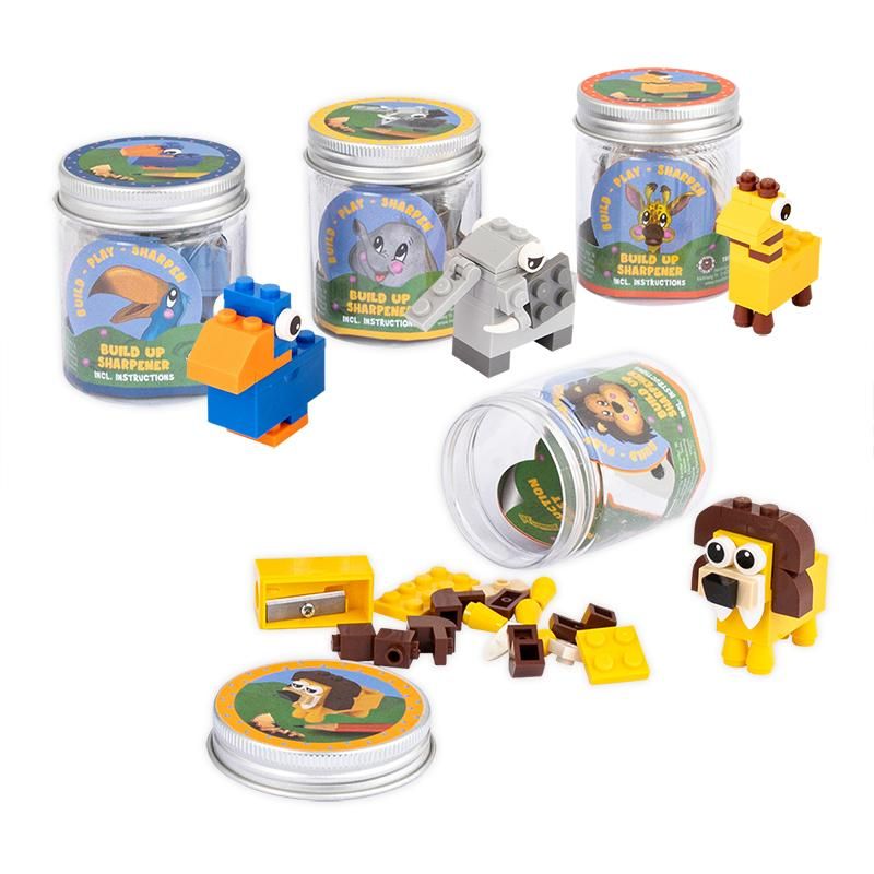 Dschungeltiere Spitzer Mini-Baustein-Set (unterschiedliche Designs, 1 Stück)
