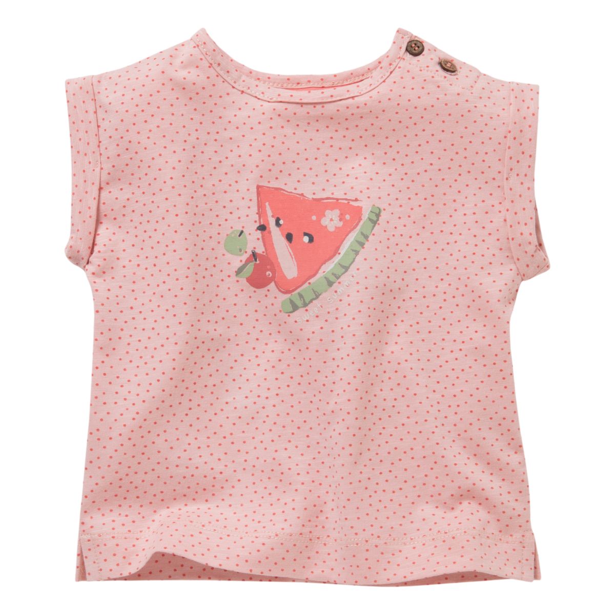 Shirt rosé gepunktet Melone GOTS - 74-80