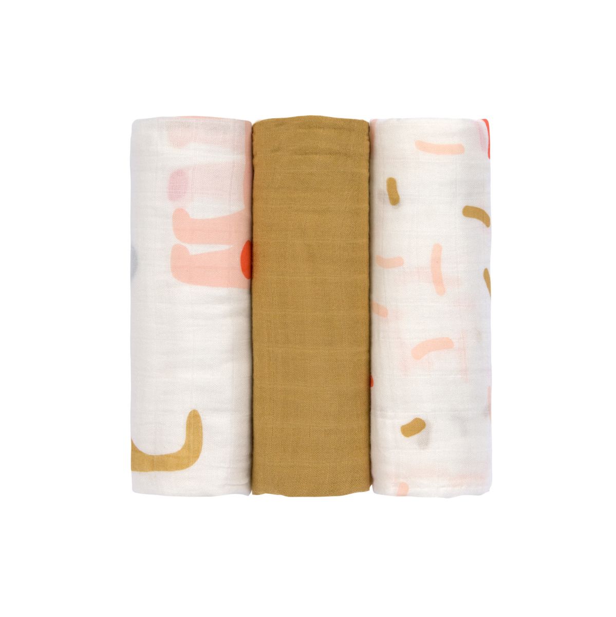 Mulltücher 80x80 cm Tiere Little Mateys, Spicy Orange (3er Pack) - Lässig
