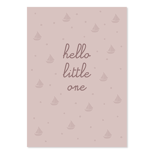 Postkarte rosa "hello little one" - Ava & Yves