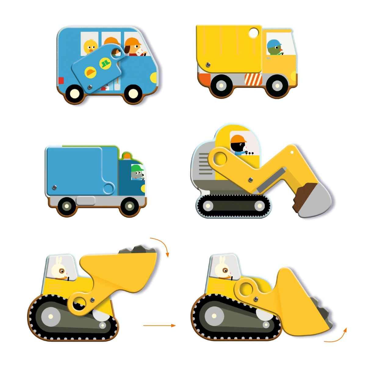 Bodenpuzzle: Baustelle (12 + 5 Teile) - Djeco