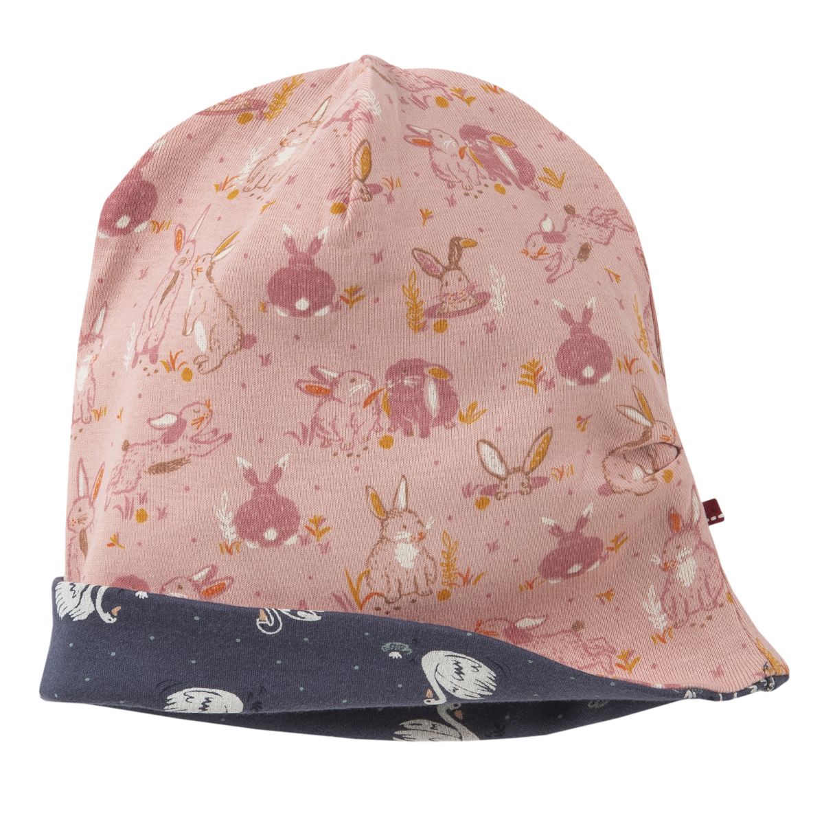 Wendebeanie rose Hasen blau Schwan- People Wear Organic