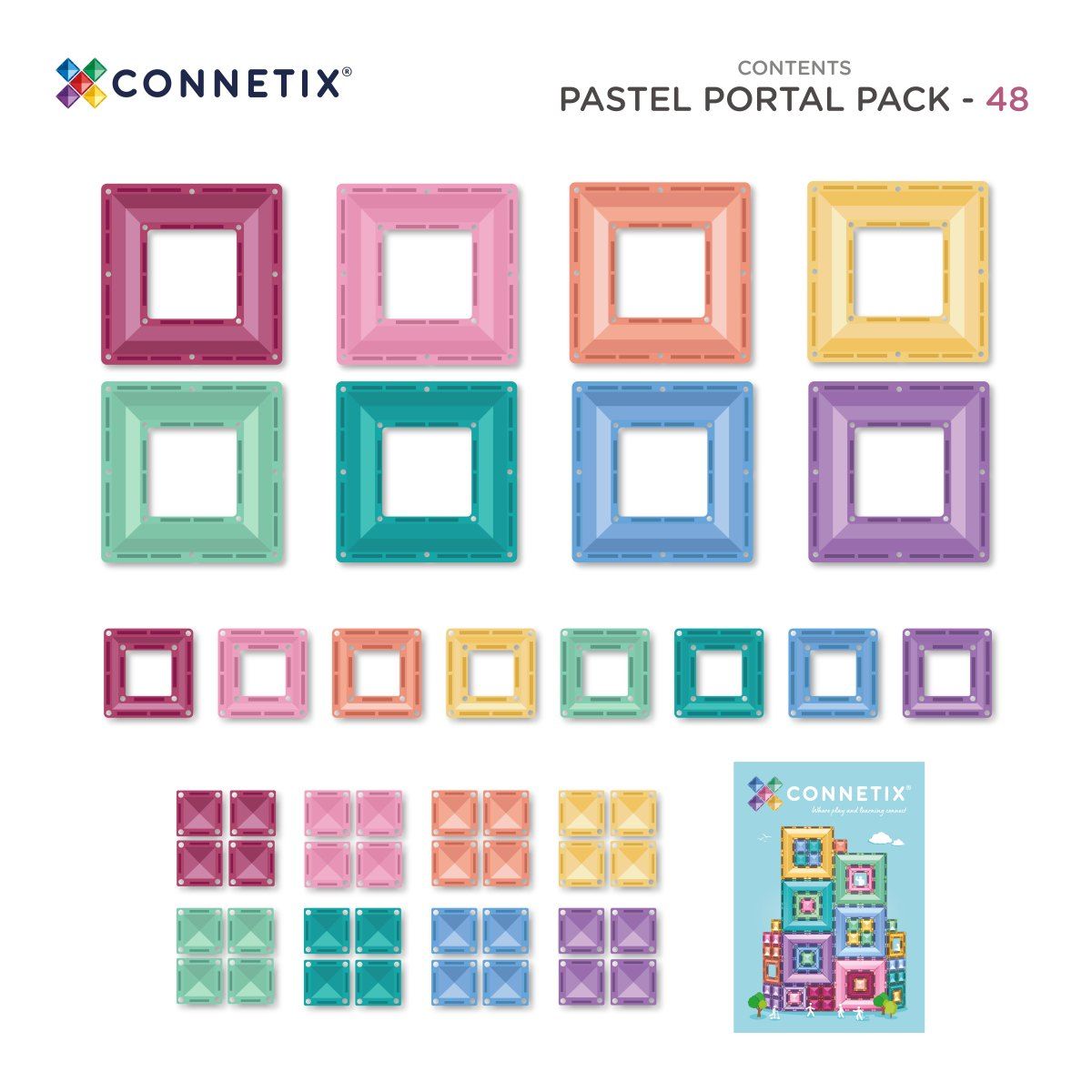 CONNETIX Pastel Portal Pack Magnetbausteine 48-teilig