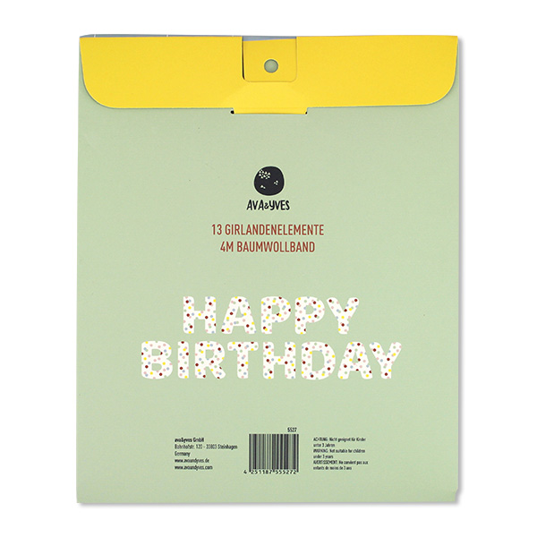 Girlande „Happy Birthday“ Konfettimuster - Ava & Yves