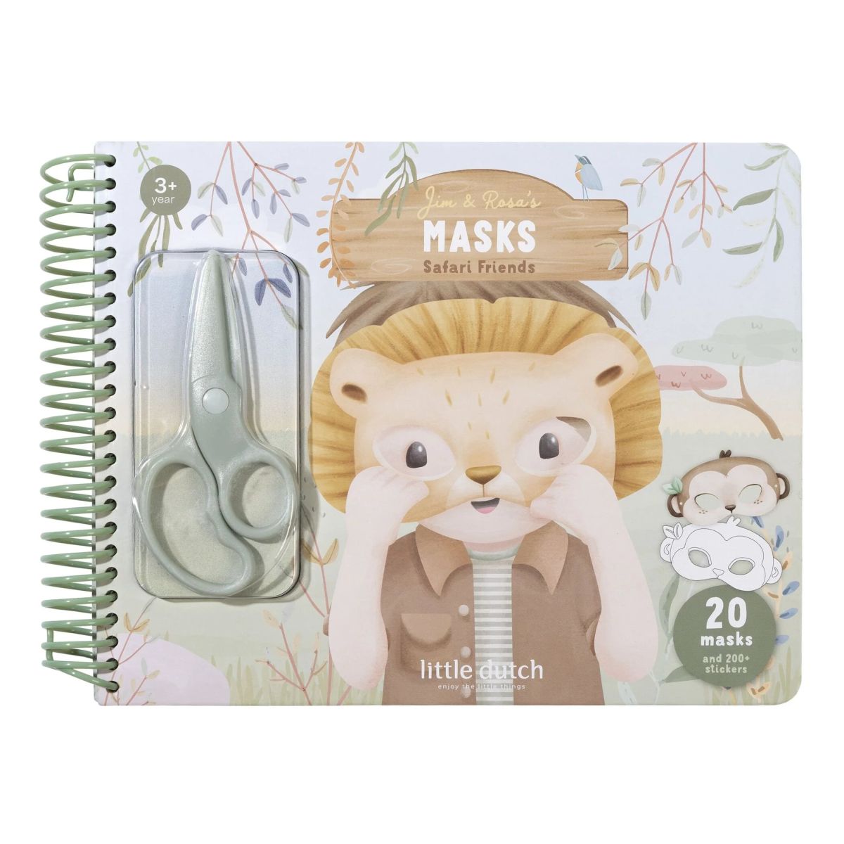 Maskenbastelbuch mit Schere Safari Friends - Little Dutch