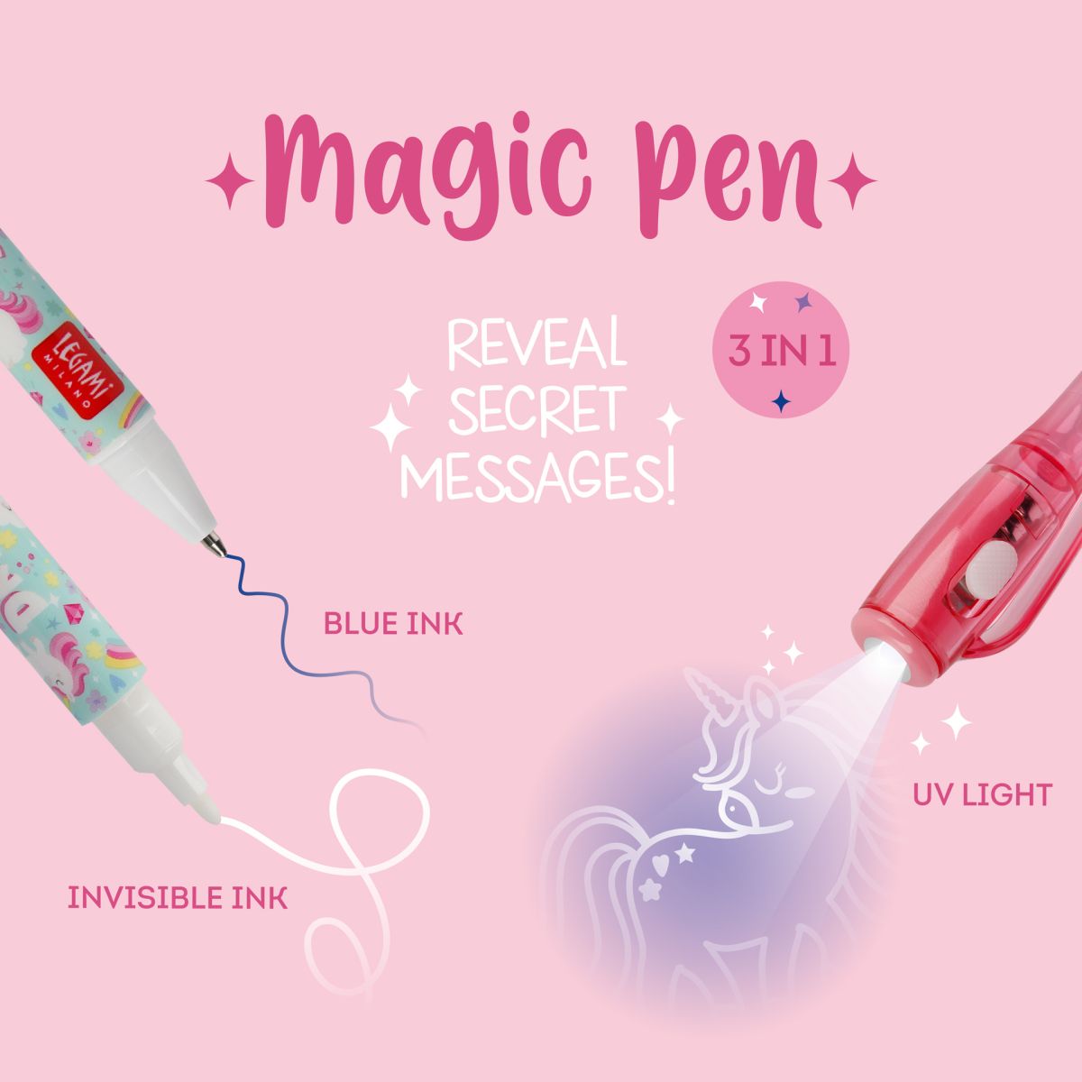 Gelstift mit Unsichtbarer Tinte Einhorn - Legami