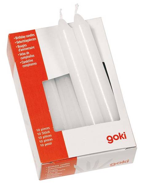 Geburtstagskerzen weiß 10 Stück - Goki