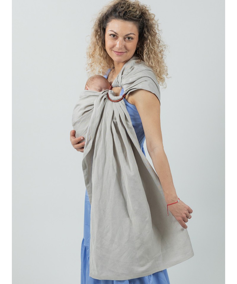 Isara Silver Grey Bamboo Linen Ring Sling
