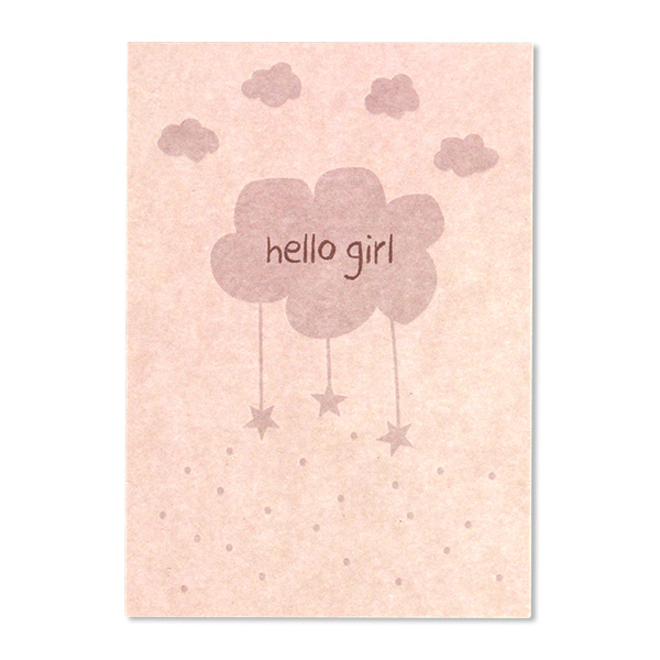 Postkarte "hello girl" rosa Wolke - Ava & Yves
