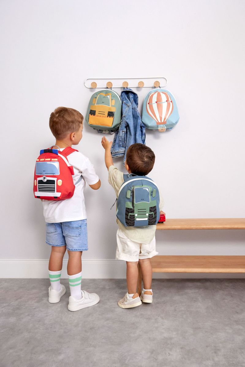 Kindergartenrucksack Tiny - Traktor, Blau-Oliv -  Lässig