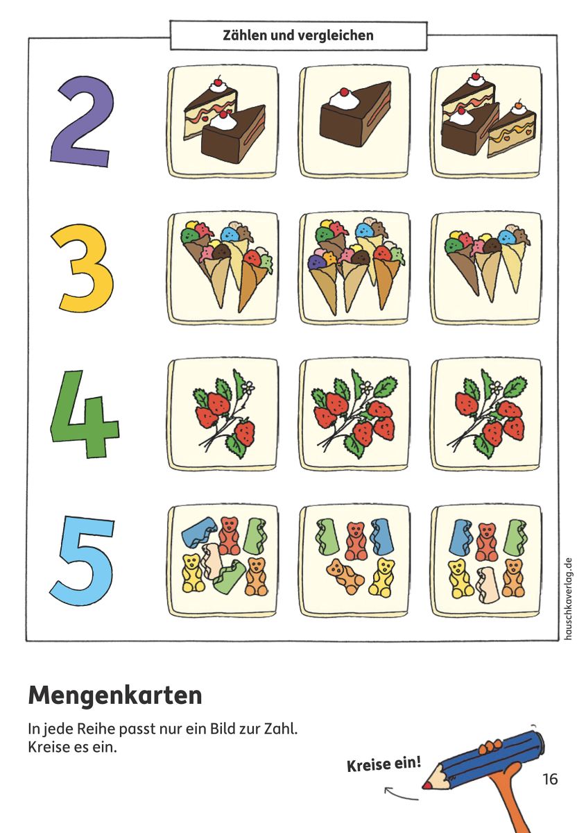 Vorschulblock - Zahlen und Mengen - Hauschka Verlag 5+