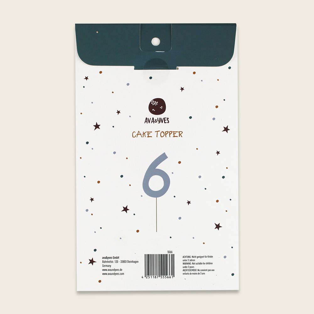 Cake Number Serie ADVENTURE, Zahl “6” - Ava & Yves