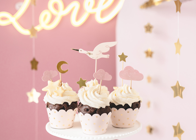 Caketopper Storch (7-teilig) - Party Deco