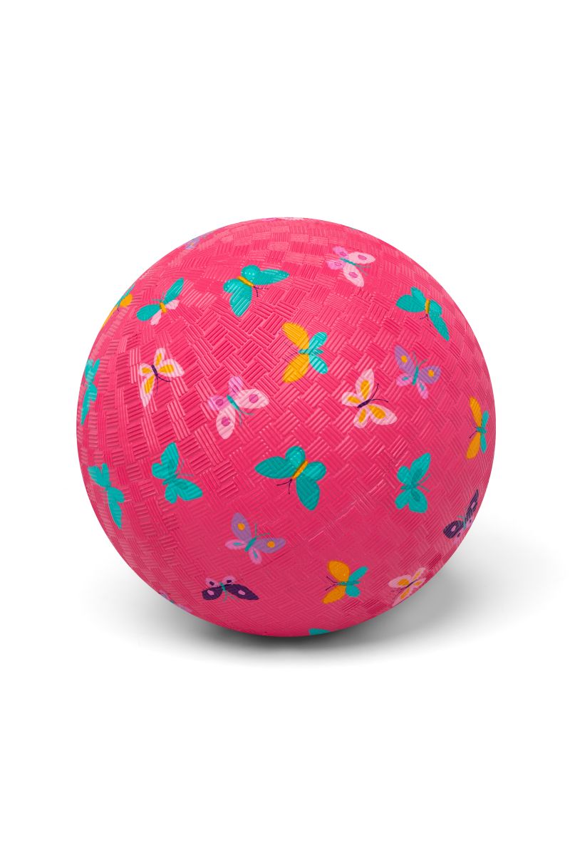 Kinder Spielball Naturkautschuk 18cm Schmetterlinge pink -Little L
