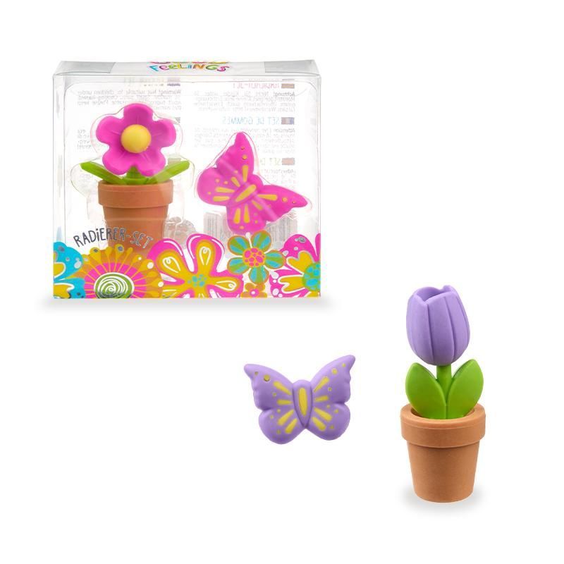 GF-6 Radierer-Set Blume & Schmetterling (unterschiedliche Designs, 1 Set)