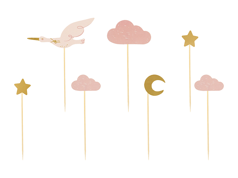 Caketopper Storch (7-teilig) - Party Deco