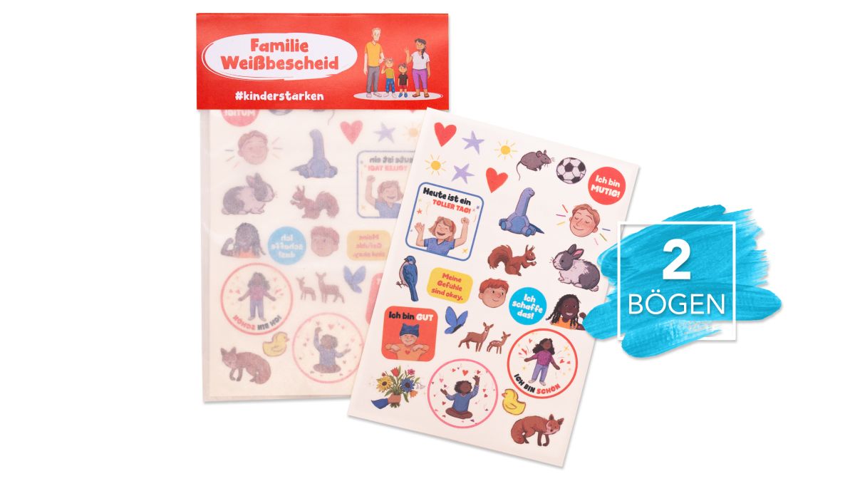 Familie Weißbescheid - Kindertattoos „Positive Botschaften“