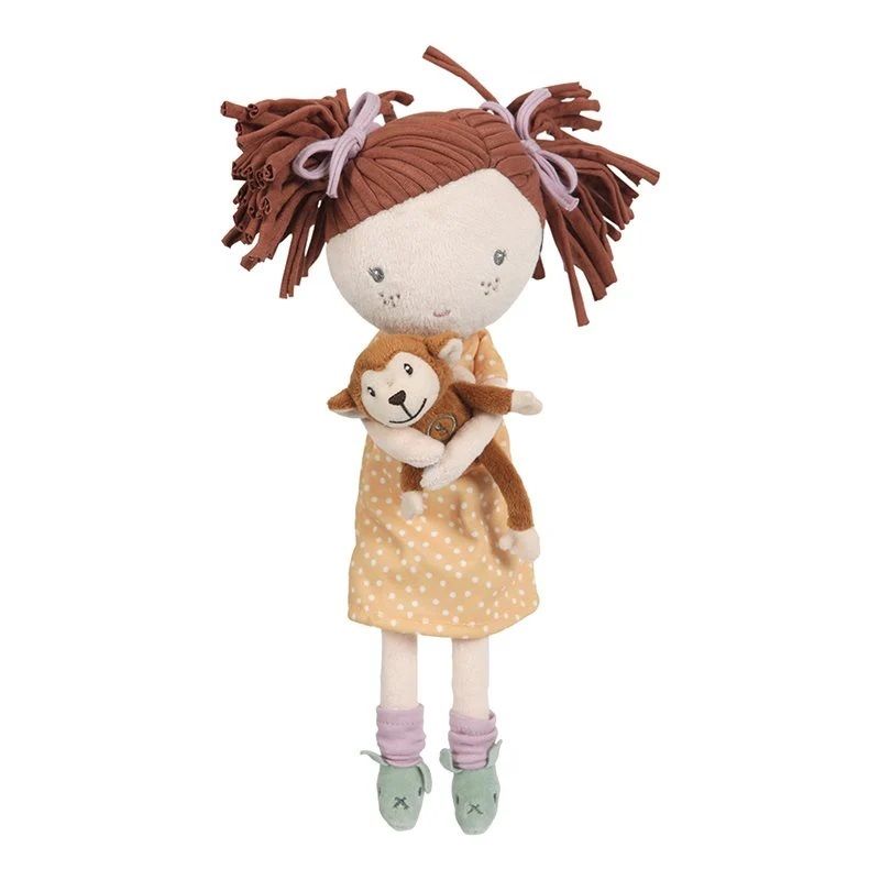 Kuschelpuppe Sophia mit Affe 35cm - Little Dutch