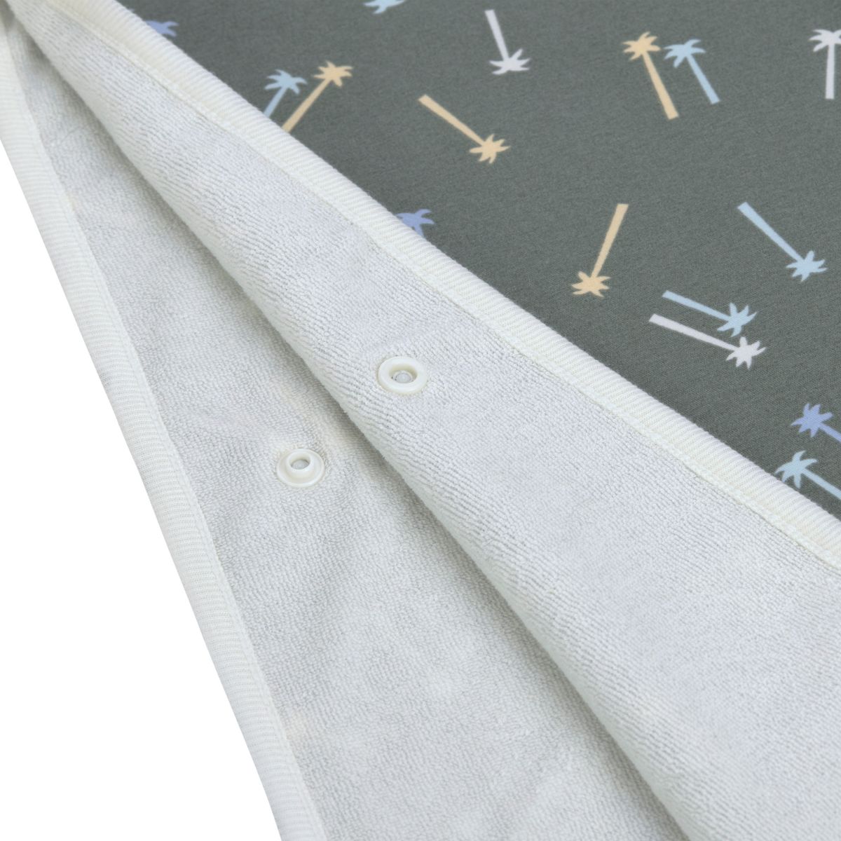 UV Badeponcho Kinder mit Palmen, olivegrün - Lässig