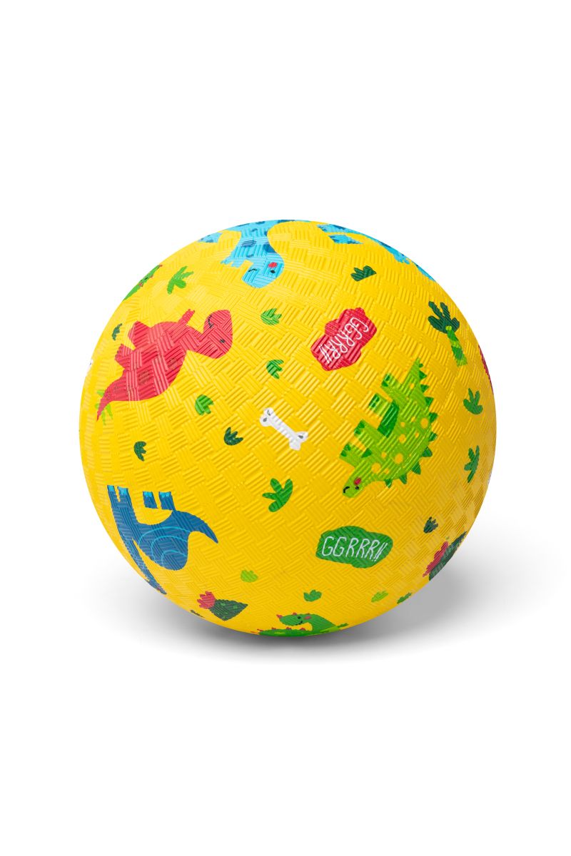 Kinder Spielball Naturkautschuk 18cm Dinos gelb -Little L