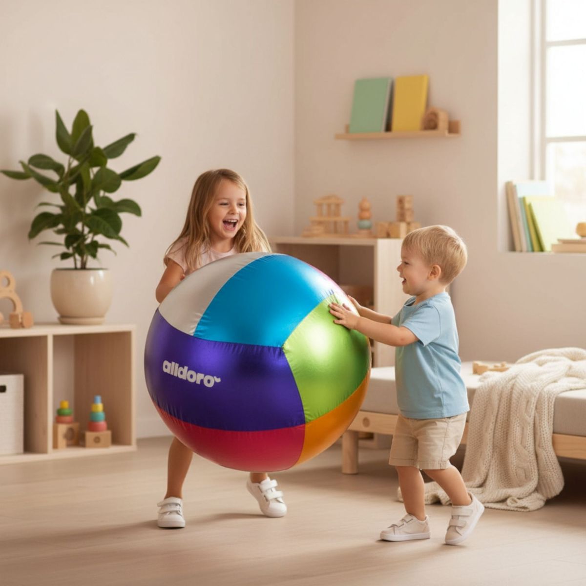 XXL Ball Metallic aufblasbar 60 cm - Alldoro