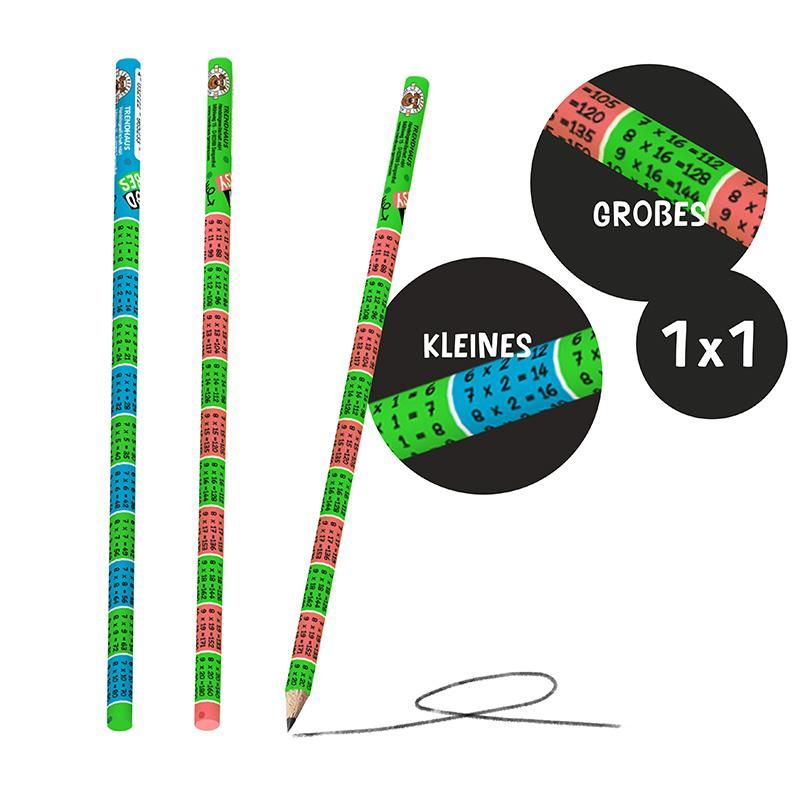 ALLES FÜR DIE SCHULE NEON Spicker Bleistift “1x1“(verschiedene Designs, 1 Stück)