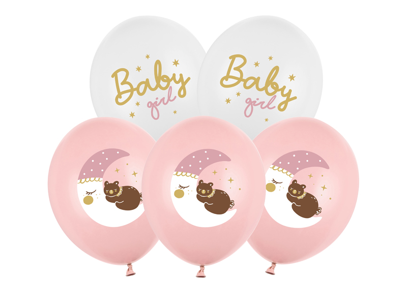 Luftballons 30 cm, Baby Girl (6 Stk.) - Party Deco