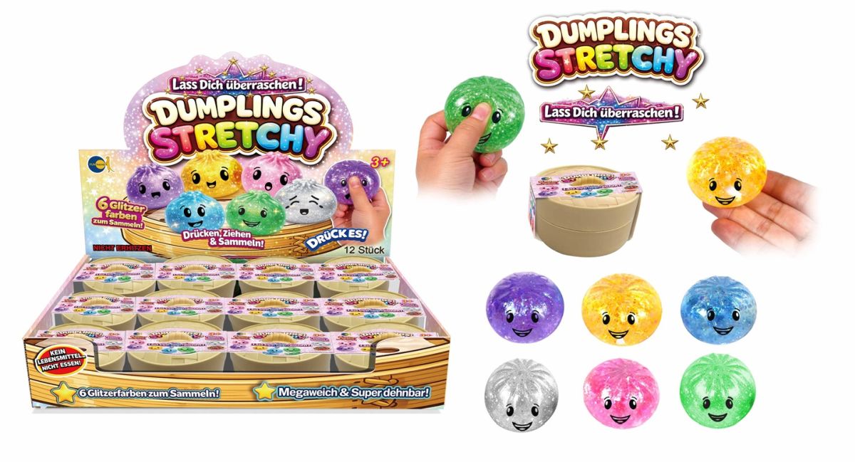 Dumplings Stretchy Maltose 5,3cm (verschiedene Designs, 1 Stück) - Fun Trading
