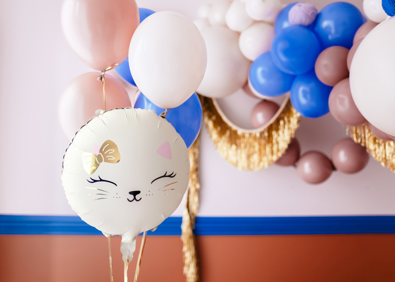 Folienballon Katze, rund 45cm - Party Deco