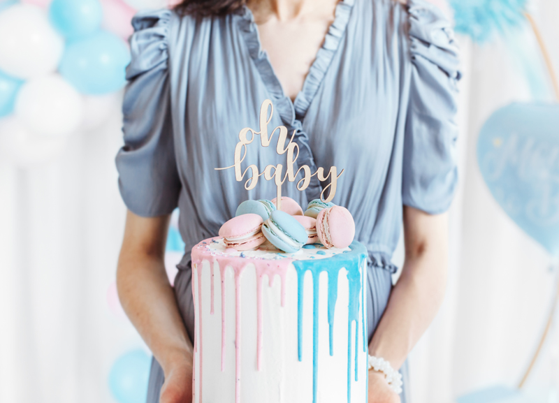 Caketopper aus Holz "Oh Baby"  - Party Deco