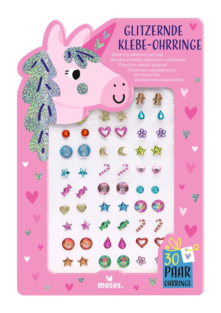Glitzernde Klebe-Ohrringe