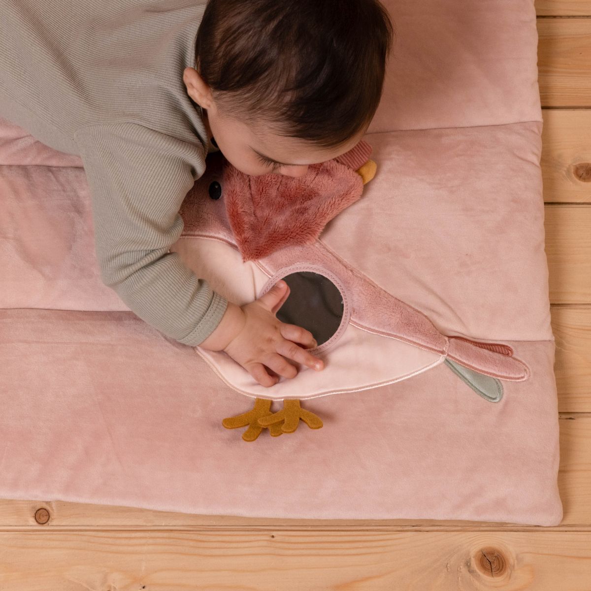 Spieldecke - Krabbeldecke rosa Flowers & Butterflies - Little Dutch