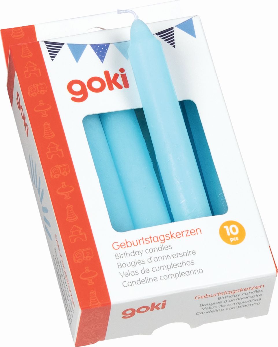 Geburtstagskerzen blau 10 Stück - Goki