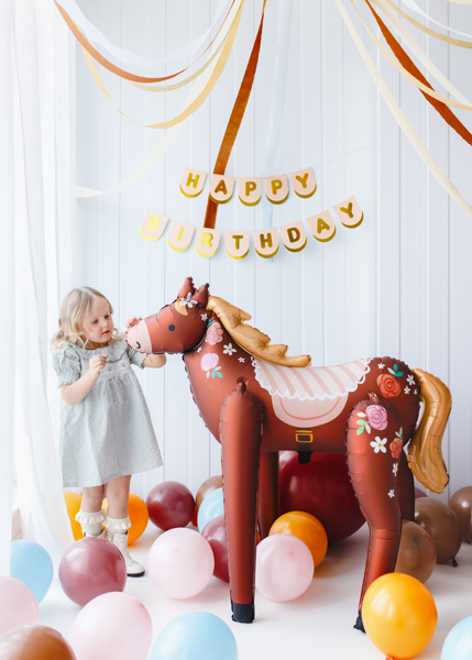 Folienluftballon Pferd, 110 x 126 cm - Party Deco