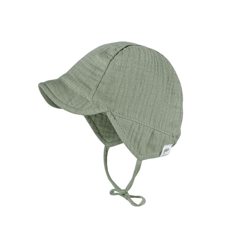 Schildmütze Musselin frostgrün Gr. 39