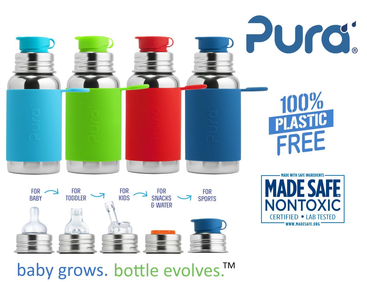 Pura Sport Flasche 550ml mit Sleeve orange swirl