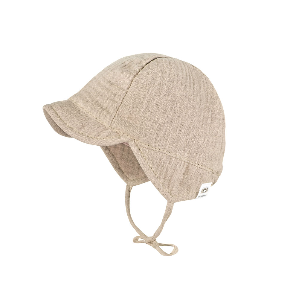 Schildmütze Musselin beige Gr. 37