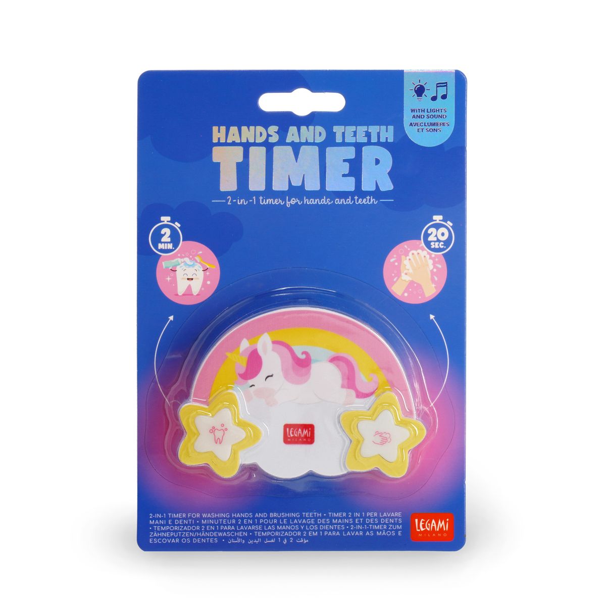 2-in-1-Timer zum Zähneputzen & Händewaschen Einhorn - Legami