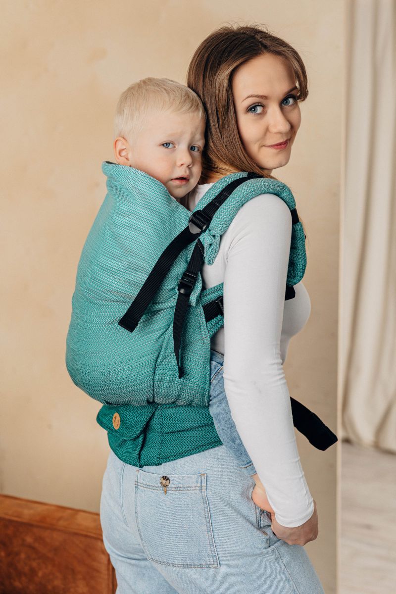 Lenny Lamb Preschool - little Herringbone ombre green - Kleinkindtrage