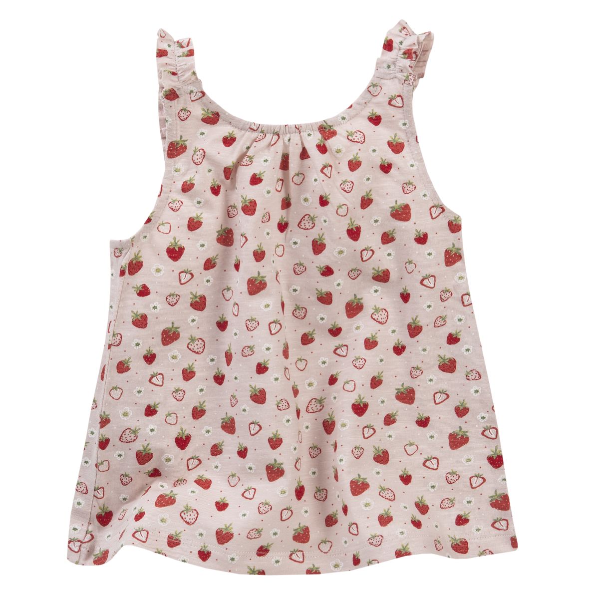 Top GOTS hellrosa mit Erdbeeren 104